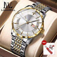 LouisWill Men Watches Mens Fashion Ultra-thin Watch Casual Watch With Chinese English Double Calenda