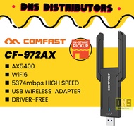 COMFAST CF-972AX USB WiFi7 Adapter 6500M 6G&5G and 2.4G WiFi Encryption Dog RTL8912AU 2 Antenna WiFi
