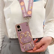 Case OPPO Reno 10 5G OPPO Reno 10 Pro 5G OPPO Reno 10 Pro Plus Rabbit makeup mirror bracket rope shell