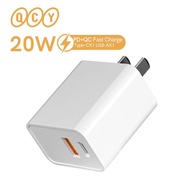 ZZOOI QCY 20W Quick Charge USB Type C Charger PD/QC/FCP USB-A Type-C Charging Adapter for iphone 13 12 Pro Xiaomi Travel Wall Charger