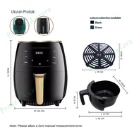 【Flash Sale!!!】Penggorengan Udara Digital 4.5L Penggorengan Bebas Minyak Penggorengan Listrik Kapasi