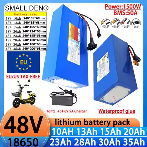 48V 10Ah 13Ah 15Ah 18Ah 23Ah 28Ah 35Ah 30Ah 18650 Lithium battery pack 1500W High-power lithium-ion 