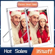 2 Packs 5X7 Inch Clear Magnetic Photo Frame Clear Frame