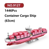 ✨Container Cargo Ship Building Blocks 1446 Pcs JIE STAR Ship Bricks Toy Set Assembly Model