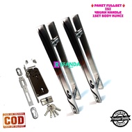 paket untuk pintu depan model 2 daun pintu kupu tarung isi 4buah handle pintu rumah model baut tembu