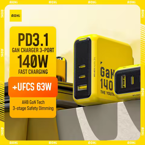 AOHI Youth 140W GaN Charger PD3.1 3-Port Type C Quick Charge For Macbook Pro Laptop USB Fast Charger