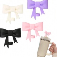 2 Pc/1 Pc Bow Straw Covers Cap Toppers,Food Silicone Material,Compatible With Stanley 30&40 Oz Tumbl