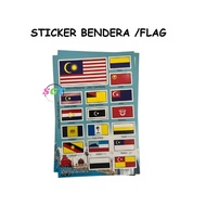 Sticker Bendera Malaysia & Negeri Flag Sticker Malaysia & State