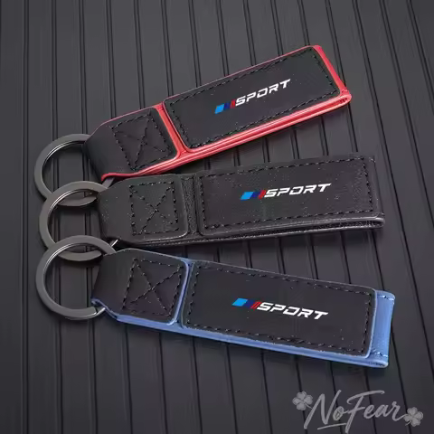 1PC Suede Leather Car Styling Keychain Key Chain Key Ring Pendant For BMW M Emblem E46 E36 E34 F10 E