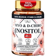 Myo-inositol & D-chiro Inositol Supplement for Women - Ideal 40:1 Ratio Complex for Fertility, Hormo