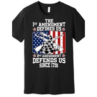 Men’s Patriotic 1st Amendment Graphic T-Shirt - "Defines Us" & "Defends Us Since 1791" Design, Black