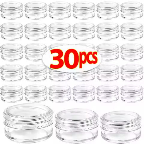3g/7g/10g Mini Transparent Cosmetic Bottles Round Storage Box Portable Travel Container with Lids fo