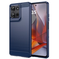 For Motorola Moto G75 Anti-Scratch Soft TPU Carbon Fiber Protective Cover