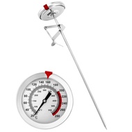 QWORK® Termómetro para freír de acero inoxidable 304, termómetro para parrilla, 290 °C/550 °F con so