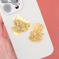 Fitow 2024 Dragon Year Lucky Gold Foil Mobile Phone Sticker God Of Wealth Lucky Cat Sticker New Year Gifts Phone Decal Christmas Gift FE