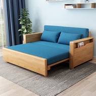 Sofa Bed Foldable With Storage Couch Folding Sofa Bed Foldable All Solid Wood Sofa Bed Multi-Functional Dual-Use Retractable Single Bed with Storage Sofa Chair