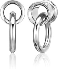 1 Pair Ear Guages with Rings Ear Weight Plugs Tunnels Hypoallergenic Ear Expander Stretchers 316 Sta
