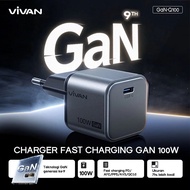 Vivan GAN-Q100 Charger Head GaN 100W Turbo Fast Charging Port Type-C Single Port Metal Material Type