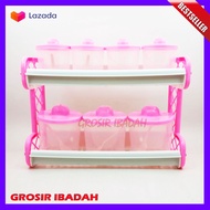 Rak Bumbu Dapur Susun 2/Tempat Garam/Gula/Toples Plastik/Kitchen Set by GROSIR IBADAH