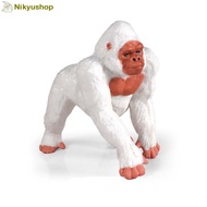 [Nikyushop] Educational Toys Display Figurine Animal Miniature Gorilla White Albino Gorilla