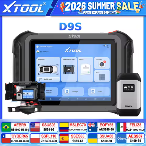 Xtool D9S ECU Coding All System Car Diagnostic Tools Bi-Directional OBD2 Key Programming Scanner 45+