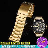 Suitable for Dissay DZ7333 DZ4344 Watch Large Dial Men Metal Stainless Steel Watch Strap Gold 28mm