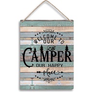 Selamat datang ke Camper Kami, Tempat Kegembiraan Kami, Papan Tanda Kayu 8x10, Hiasan Camper, Hiasan