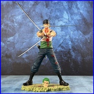 Comic One Piece Roronoa Zoro Action Figure fighting Double head interchange Model Dolls For Kids Collection Ornament