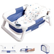 Collapsible Baby Bathtub for Infants to Toddler, Portable Travel Bathtub Multifunctional Bathtub with Drain Hole, Baby Folding Bathtub for Newborn 0-36 Month