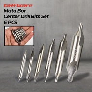 MATA - Taffware Center Drill Bits Set Precision 6 PCS - SV-VDB25 -