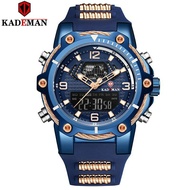 Kademan 100% ORIGINAL BRAND Men's Sports Watch Rubber Strap LED Dual Display Fashion Jam Tangan Lelaki