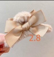 *Ready stock*Korean Fashion Plush Claw Hair Clip Cute Bow Hair Pin Pearl Tassel Plush Hair Claw Hair