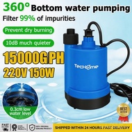 【In stock】 150W 220V Submersible Water Pump, 1/5HP 15000L/H aquarium water pump，Copper Wire Motor， F