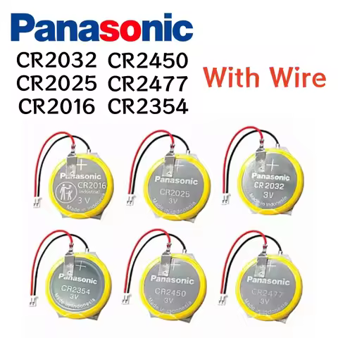 10PCS Panasonic CR2016 CR2032 CR2025 CR2450 CR2477 CR2354 Wire with Solder Pin Plug Bonders For AFPX
