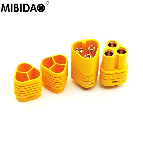 MIBIDAO 20/10/5/2/1pcs 3.5mm MT60 Connector Plug Adapter 3-pin Bullet Plug For RC Model Battery Cont