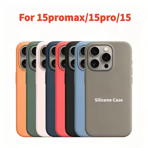 Official 1:1 Liquid Silicone Case for IPhone15 Pro Max 15Pro 15 Case for Magsafe Wireless Charging W
