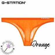 Men's underwear 新品 G-STATION 純色冰絲底腰性感比基尼男士丁字內褲底褲 T-back