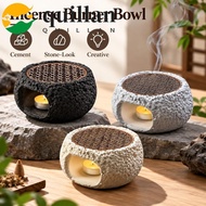 QUILLAN Candle Warmer, Cement Creative Incense Burner Bowl, Fragrance Diffuser Stone-Look Durable Re