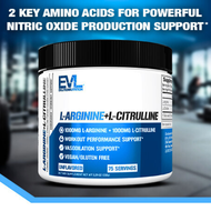 Evlution Nutrition L-Arginine + L-Citrulline - 150 g เพิ่มการทำงานของหลอดเลือดและการไหลเวียนของเลือด