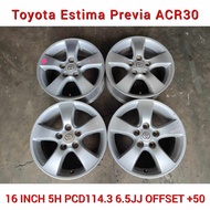 Toyota Sukan Rim 16 Inci 5H PCD114.3 6.5JJ Mengimbangi + 50 untuk Toyota Estima Previa Alphard Vellfire Mark-X