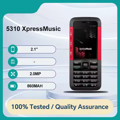 Unlocked 5310 XpressMusic Mobile Phone 2.0MP Camera Bluetooth Connectivity Sleek Design Good Working