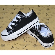 EUR Size 23-34 Boys and Girls ALL STAR Low Help Canvas Shoes Black Student Running Shoes Sneaker