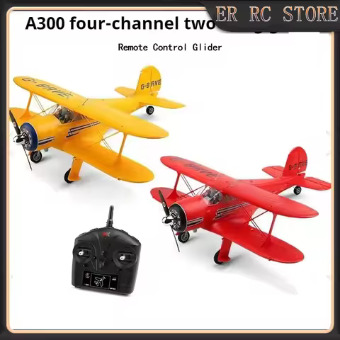 2025 Rc A300- Beech D17s Remote-Controlled Glider Four-Way Biplane Brushless Motor Fixed-Wing Remote