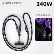Lanyard data cable halterneck 240W charging cable PD240W crossbody data cable travel