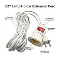 10m-E27 lamp holder with switch hook cord switch lamp socket extension LED light bulb with socket