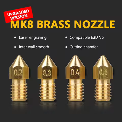 3DSWAY 10pcs/lot 3D Printer Parts MK8 Brass Nozzle M6 Thread e3d V5 V6 Hotend J-head Nozzles 1.75mm 