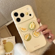 3D Durian Soft Silicone Case for iPhone 17 Pro Max 16 15 14 13 12 11 Kawaii Lens protection Back Cas