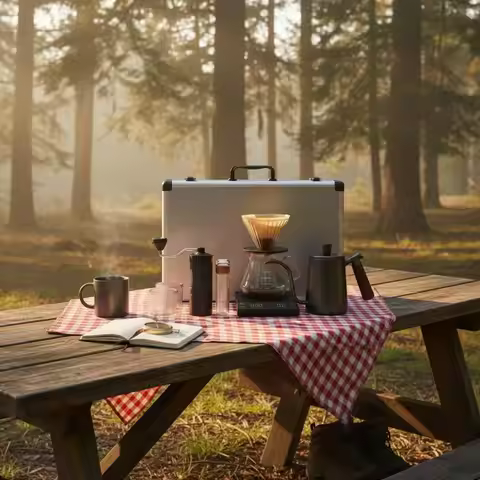 Hand Brew Coffee Kit Portable Slow-Brew over Coffee Brewer Set Aluminum Alloy Container for Home