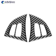 NOBELJIAOO 2Pcs Car Carbon Fiber Pattern Steering Wheel Button Panel Trim Cover Sticker For BMW X5 X