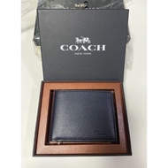 coach men’s slim billfold ID wallet with box